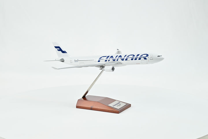 Collector's Finnair Airbus A330-300 1:200 model displayed on stand