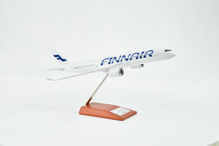 Collector's Finnair Airbus A350-900 1:200 model displayed on stand