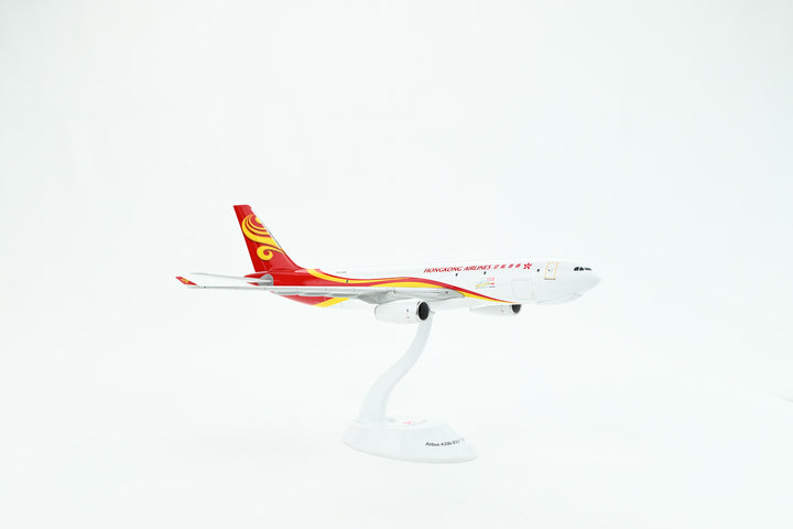 Collector's HK Airlines Airbus a330F Freighter 1:200 model displayed on plastic stand