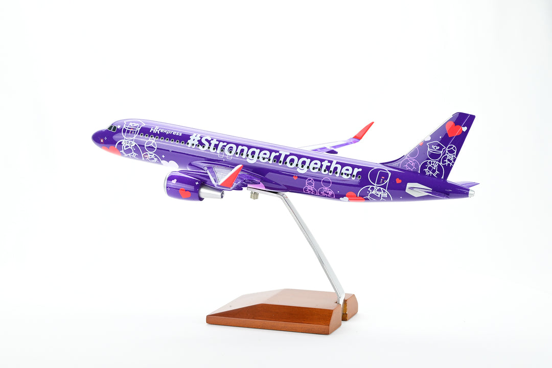Hong Kong Express Airbus A320 model aircraft side view Stronger Together livery logo