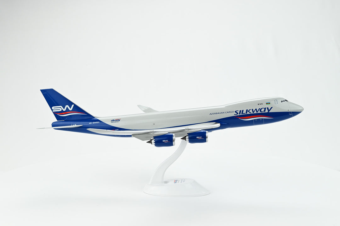 Silk Way Airlines Boeing 747-8F cargo model aircraft side view