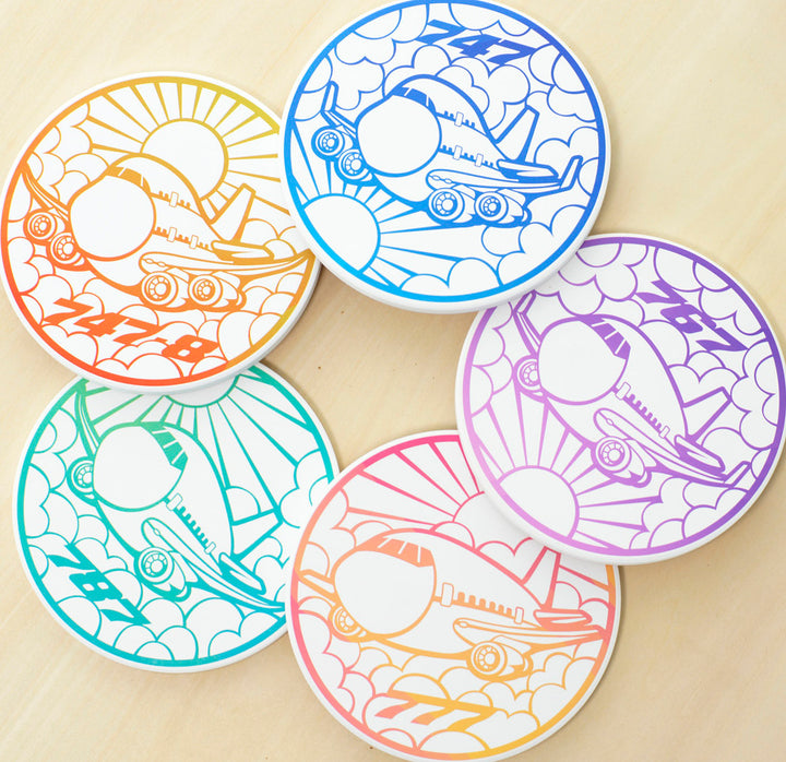 HeroPlane airline ceramic coaster vibrant design non-slip aviation gift